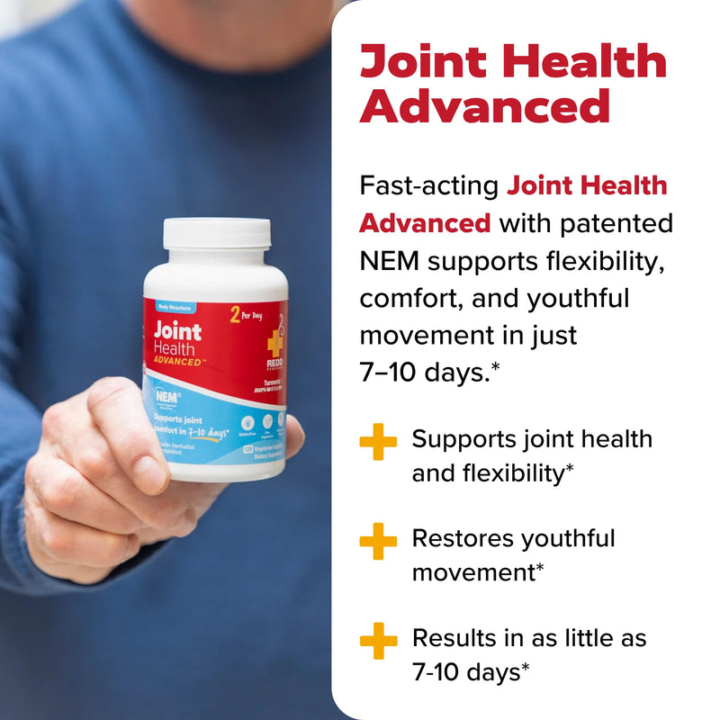 Redd Remedies, Joint Health Advanced, Helps Strengthen Connective Tissue and Cartilage, Fast-Acting Comfort with Boswellia Serrata and Turmeric, 60 Vegetarian Capsules Unflavored 60 Count (Pack of 1)
