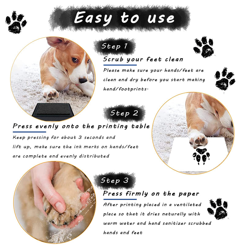 Azwood Dog & Cat Paw Print Ink Pad, Pet Paw Ink Pad Safe Pet Friendly Ink Pad for Puppies Kitten Remembrance Keepsake - No Mess (Black Ink) - BeesActive Australia