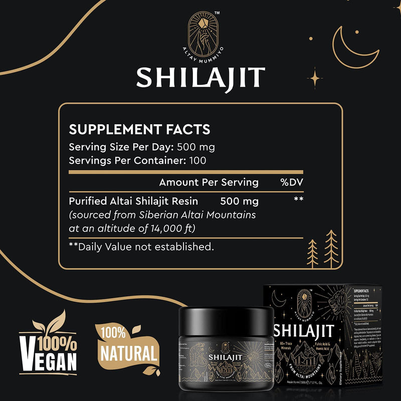 Shilajit Resin with Fulvic Acid & Trace Minerals, Original Siberian Pure Shilajit with 85+ Humic Acid Supplement Gel, Support Metabolism & Immune System - 100 Serving / 50g Unflavored 1.7 Fl Oz (Pack of 1) - BeesActive Australia