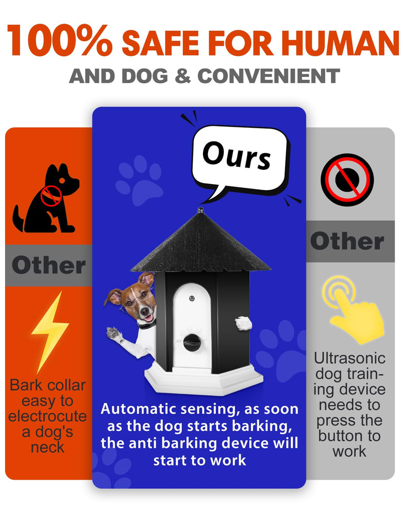 Anti Barking Device, Ultrasonic Dog Barking Deterrent Devices Up to 50 Ft Range, Dog Barking Control Device Bark Box with 3 Modes, Dog Barking Silencer Safe for Dogs & People