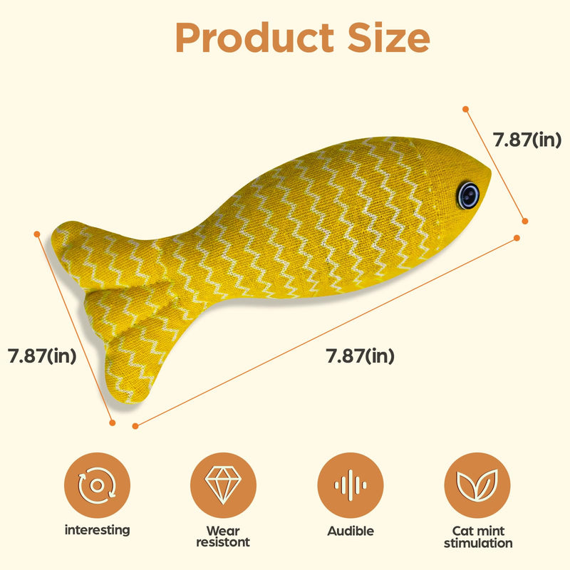 Indoor Cat Toys for Catnip Fish: 3 Packs Simulation Fish Shape Soft Linen Exercise Kicker Toys, Chew Bite Supplies for Cat Toys Self Play - BeesActive Australia