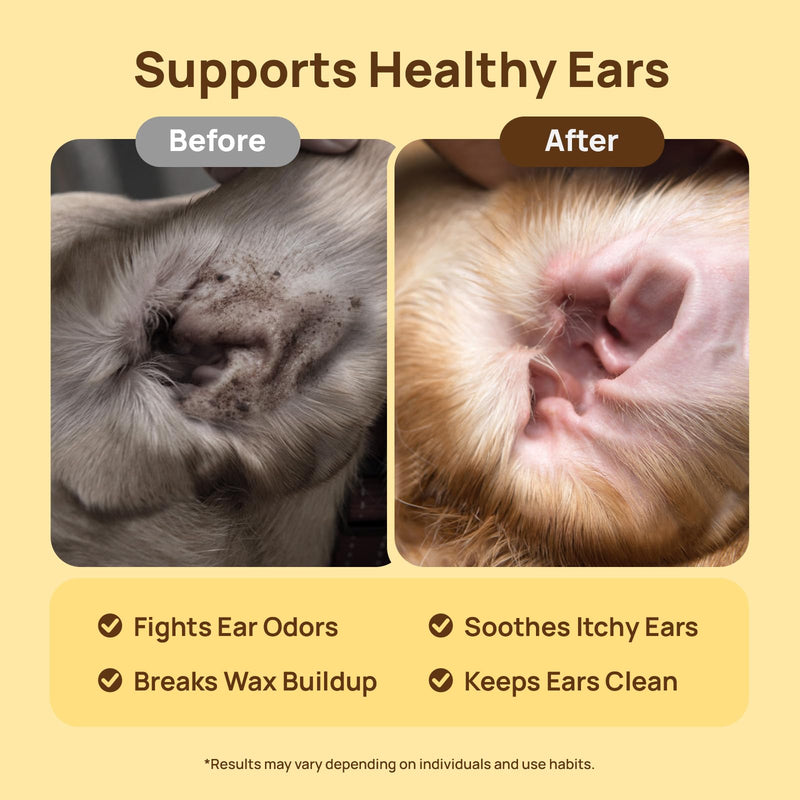 HICC PET Dog Ear Cleaner Wipes, Gentle Removes Ear Wax, Odour and Smell, Soothe Pet Ear Discomfort, All Natural Ingredients Dog Ear Wipes, Coconut Scent, 50 Count Coconut 50 Count