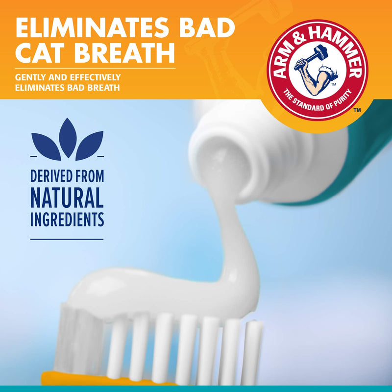 Arm & Hammer for Pets Dental Kit for Cats | Eliminates Bad Breath | 3 Piece Set Includes Cat Toothpaste, Cat Toothbrush & Cat Fingerbrush in Tasty Tuna Flavor,2.5 ounces 2.5 Ounce (Pack of 1) - BeesActive Australia
