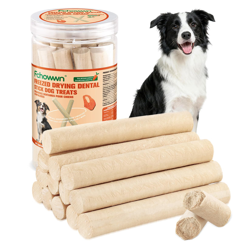 90g/3.17oz Dog Salmon Carrot Sticks,Natural Grain-Free Dog Chews Treats,High Protein Omega-3 Rich Soft Chews,Healthy Training Reward Snacks for Small Medium Large Dogs,Supports Skin&Coat (90g) 3.17 Ounce (Pack of 1)