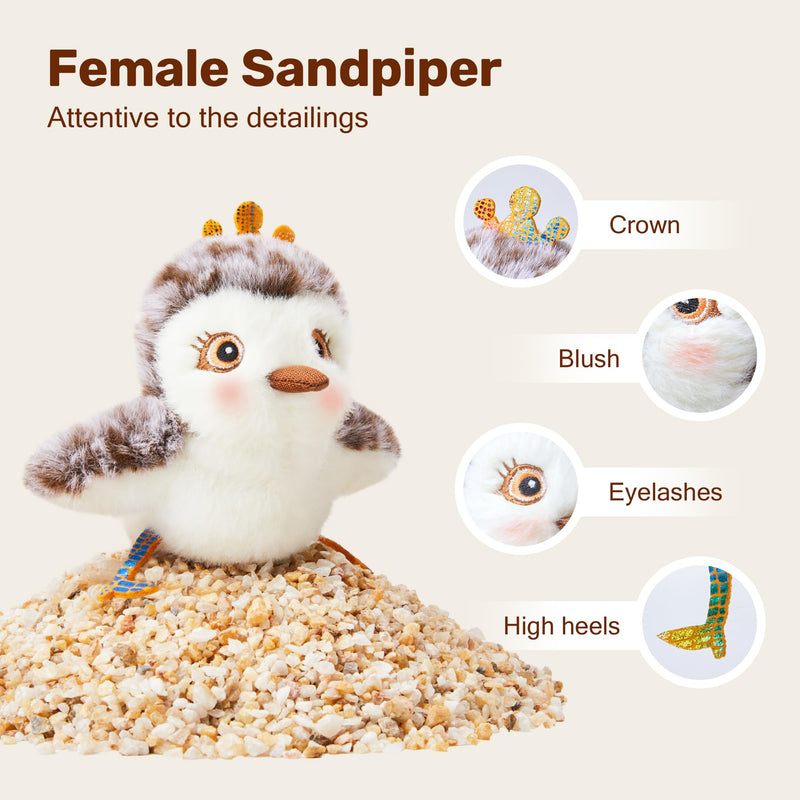 Potaroma Cat Toys 2 Pcs Flapping Sandpiper Pair-Mate, Lifelike Birds Chirp, Chargeable Touch Activated Kitten Toy Interactive Cat Kicker Exercise, Catnip Toys for All Breeds Piper Couple - BeesActive Australia