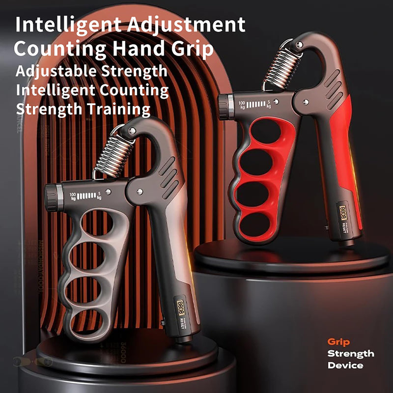 Grip Strength Trainer, Hand Grip Strengthener with Adjustable Resistance 11-220Lbs(5-100KG), Automatic Counter, Ergonomic Design, Forearm Strengthener for Musicians Athletes and Injury Recovery Orange - BeesActive Australia