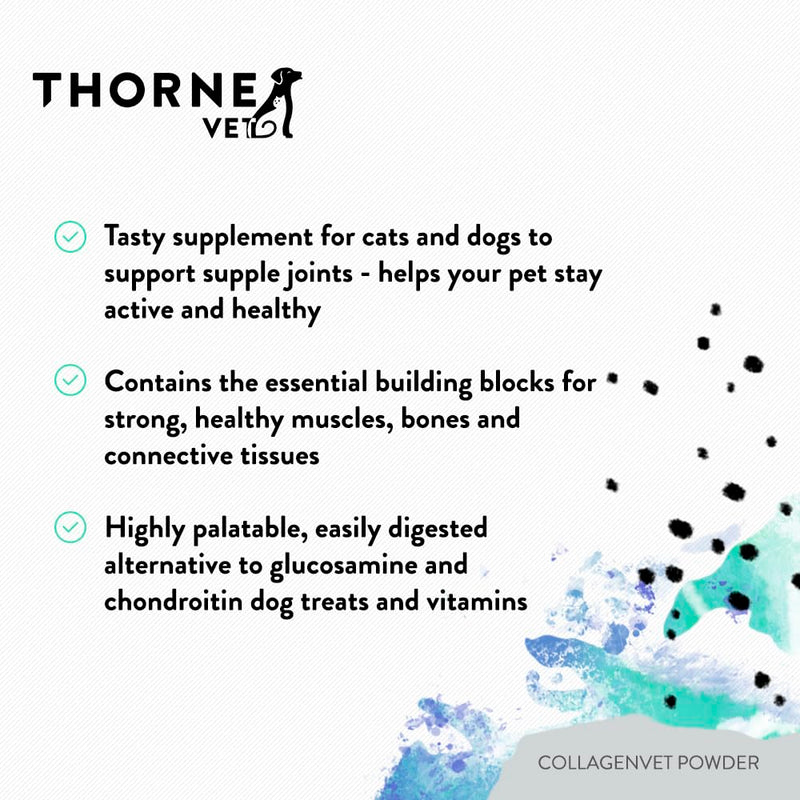 ThorneVet CollagenVET Collagen Powder for Pets - Bovine Collagen Peptide Joint Support Supplement for Healthy Joints, Muscles, Bones, Tendons and Skin - Highly Bioavailable and Digestible - 75 Scoops - PawsPlanet Australia