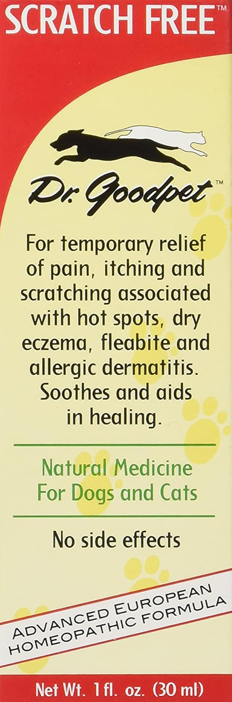 Dr. Goodpet Scratch Free for Dogs & Cats – Natural Itch Relief Drops for Hot Spots, Allergies, Flea Bites & Dry Skin – Helps Stop Scratching & Skin Irritation – 1 oz Liquid