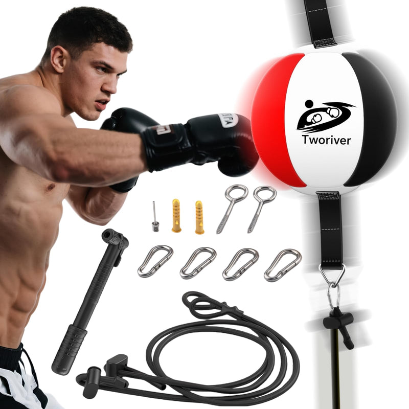 Double End Bag Boxing, Adjustable Cords Punching Bag Boxing Ball Speed Reflex Bags, Home Gym Punching Training Equipment Set for Reaction Agility Hand Eye Coordination, Good for Adults & Kids