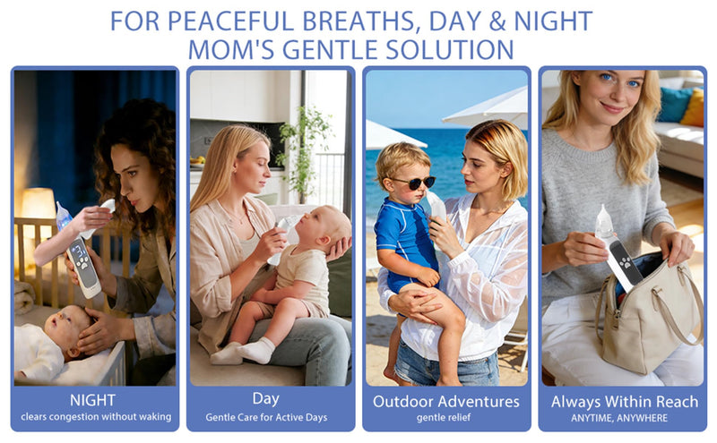 Electric Nasal Aspirator for Baby,POLEDY Waterproof Nose Sucker for Toddlers, Nose Cleaner with 3 Silicone Tips,3 Adjustable Suction Levels, Baby Booger Sucker with Music-Light Soothing Feature ﻿ - BeesActive Australia