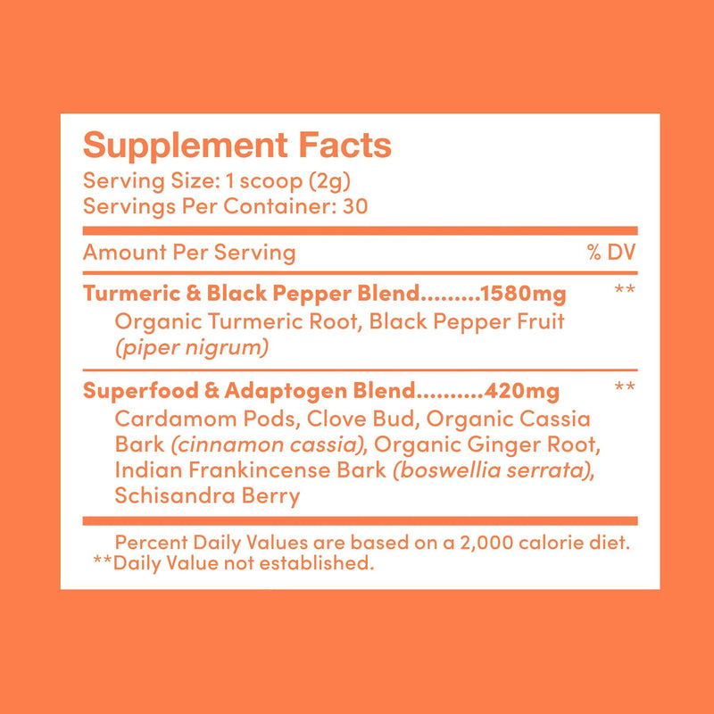 Best Turmeric Golden Milk Organic Turmeric Powder, Cinnamon Ginger & Black Pepper Maximum Absorption, Joint Pain, Gut Health, Sugar-Free, Vegan, Keto (30 Servings) 2.12 Ounce (Pack of 1) - BeesActive Australia
