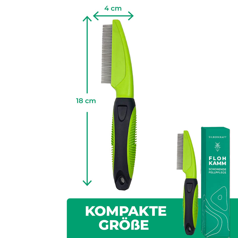 Silberkraft flea comb for dogs, cats and other pets - gentle care thanks to rounded metal teeth - lice comb, dust comb - effective against fleas, ticks, parasites, vermin - BeesActive Australia