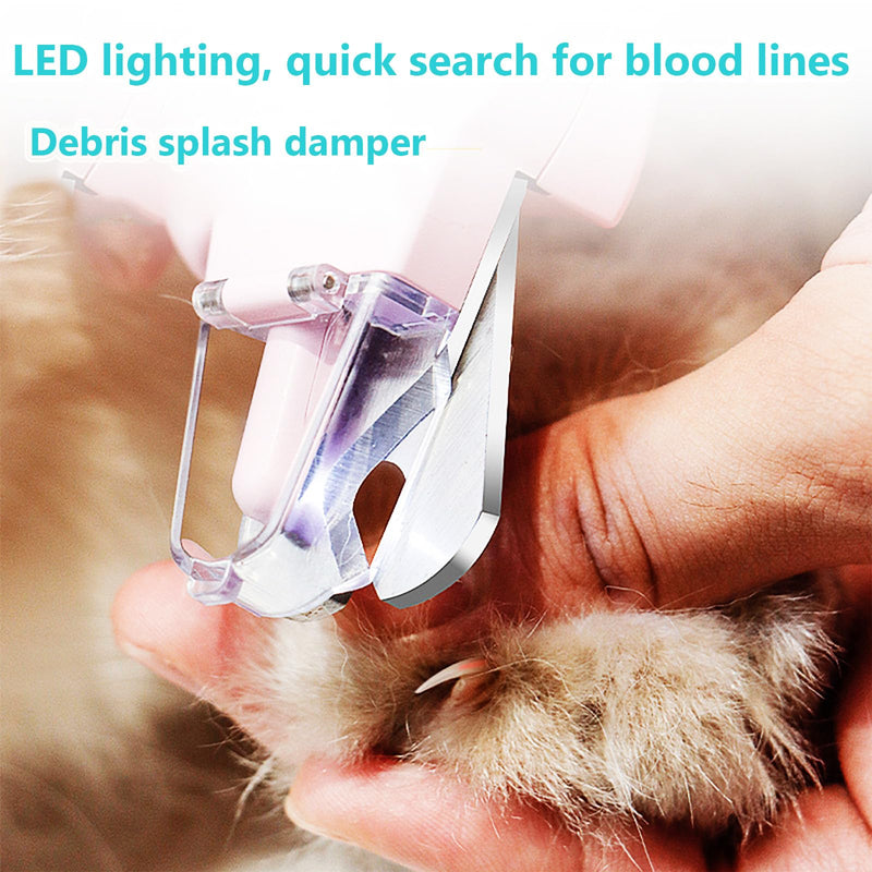 Cat nail grinders & clipper, dog grinder clippers trimmers, for dogs electric best indoor cats painless claw care nails with guard light, quiet grooming led pet cutter, small rechargeable (White)