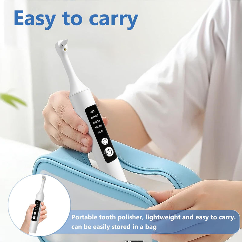 Teeth Polisher Kit: 6 Heads, 5 Speed Modes - for Teeth Cleaning Tools, Suitable for Daily Home Use,USB Rechargeable Teeth Whitening Kit with LED Light - BeesActive Australia