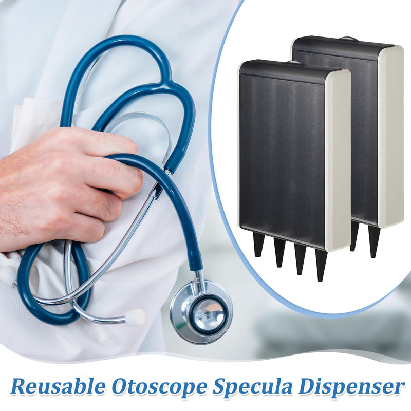 2 Pcs Reusable Otoscope Specula Dispenser Plastic Specula Dispenser for Disposable Ear Christmas, Black 2 - BeesActive Australia