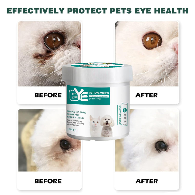Eye care dog, eye pads dog, eye care finger pads for dogs, eye cleaner for dogs, tear stain remover dog, 130 pieces eye cleaning pads, gentle odorless harmless dog eye wipes - BeesActive Australia