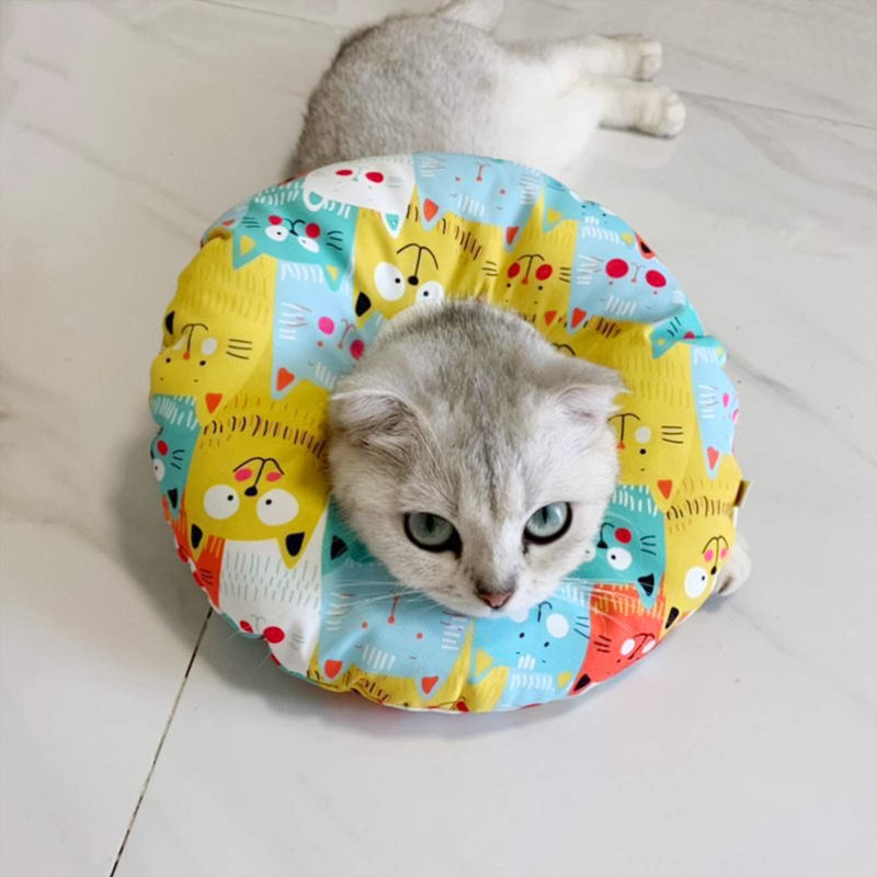 AvoDovA Cat protective collar, neck collar, cat collar, soft, cat recovery collar, pet protective collar, adjustable protective cotton ring, protective for cats and dogs (S) S - BeesActive Australia