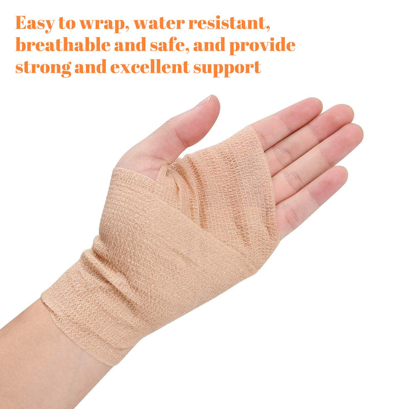 48 Rolls Self Adhesive Bandage Wrap, Vet Wrap 2 Inch for Horses Dogs Wounds Care, Self Sticking Elastic Bandage Wrap Tape for Wrist, Ankle, Sports, Tatto (Brown) Brown-48 Rolls - BeesActive Australia