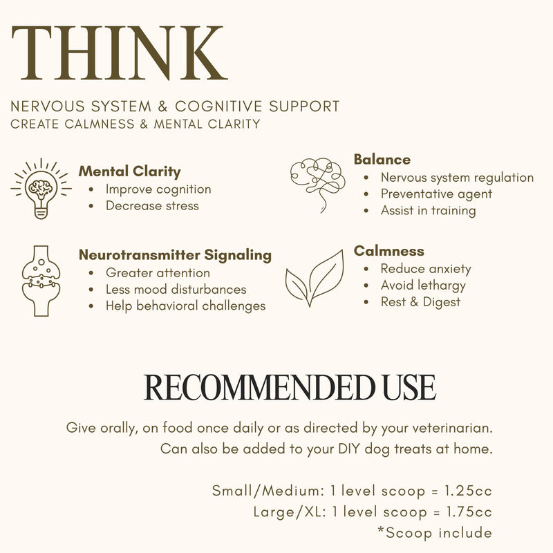 Think Cognitive and Calming Supplement with Collagen and Magnesium - Supports Nervous System Against Stress, Behavioral Challenges, and Cognitive Issues Small/Medium Breeds