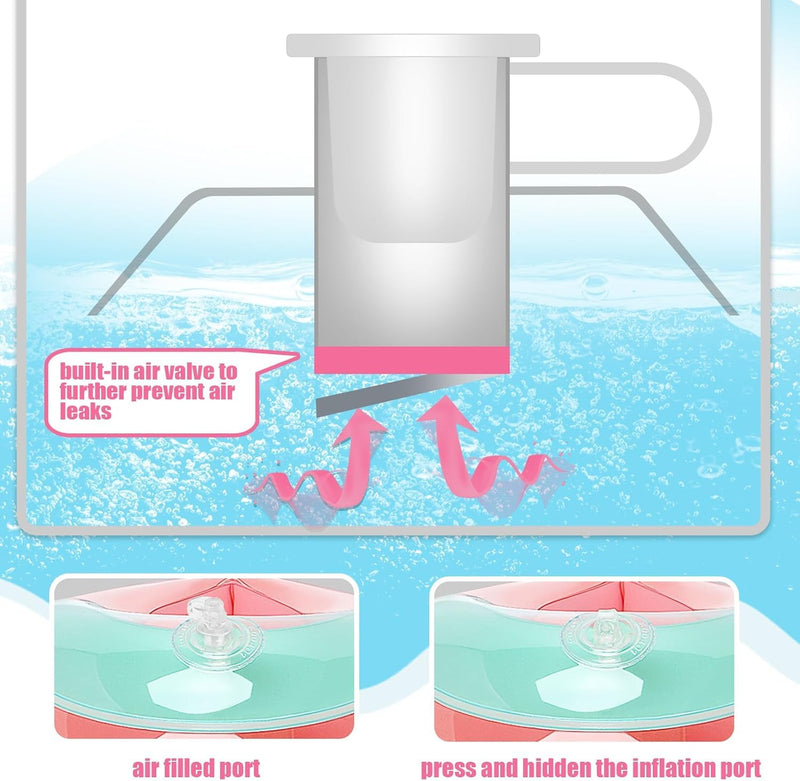 Loowarts Arm Floaties for Kids 1-3 Year,Inflatable Arm Bands Float as Water Wings & Swimmies,3-Chambers Independent Safety System for Toddler Weight (10-33 LB). Pink Floater Sleeves. X-Small (1-3 Yrs) - BeesActive Australia