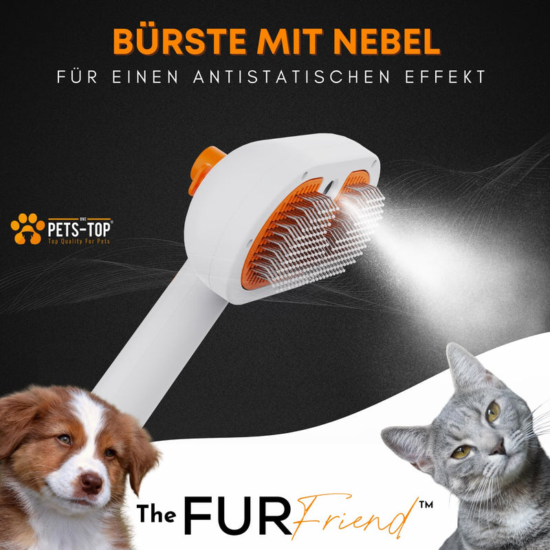 Cat brush with steam, 3-in-1 steam brush for cats FurFriend brush for animal hair for dogs and cats white - BeesActive Australia