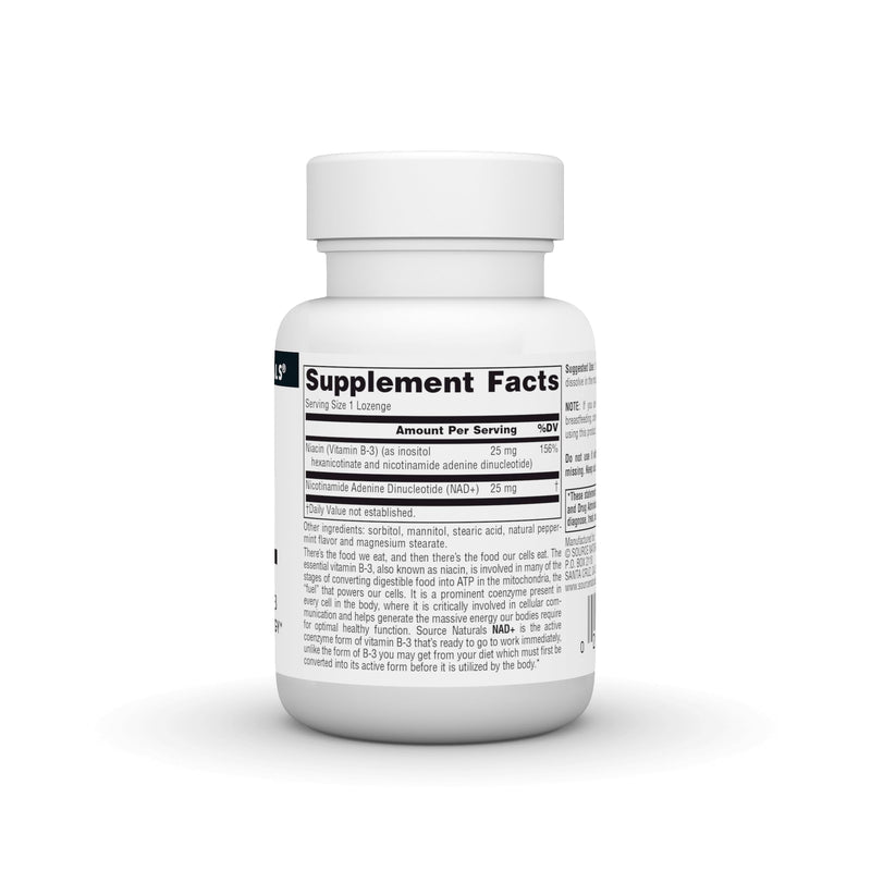 Source Naturals NAD+, Coenzymated B-3, 25 mg - 30 Lozenges | Supports Cellular Energy*