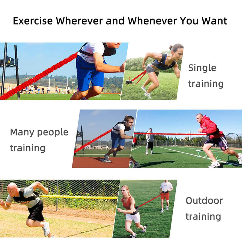 Resistance Explosive Training Rope Force Improve Power, Agility, Strength Track and Field Football Basketball Volleyball Multi-Directional Physical Equipment 9.8FT red rope - BeesActive Australia