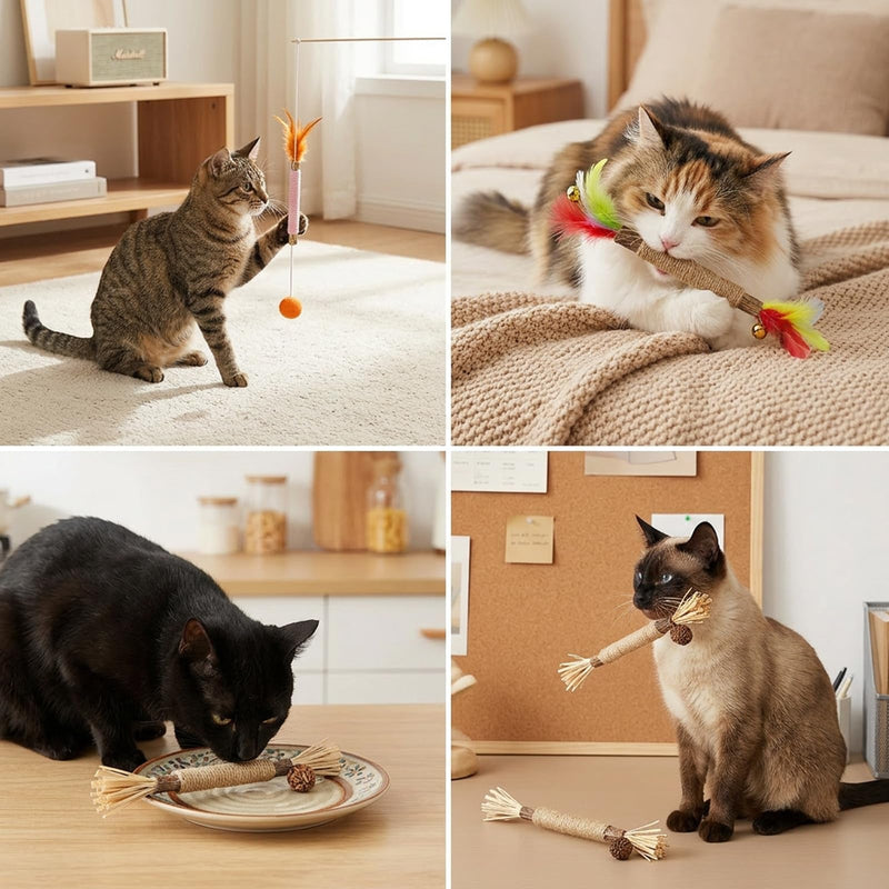 23 Pieces Cat Chew Stick with Dental Benefits, Cat Silvervine Sticks for Natural Instincts, Silvervine Dental Sticks