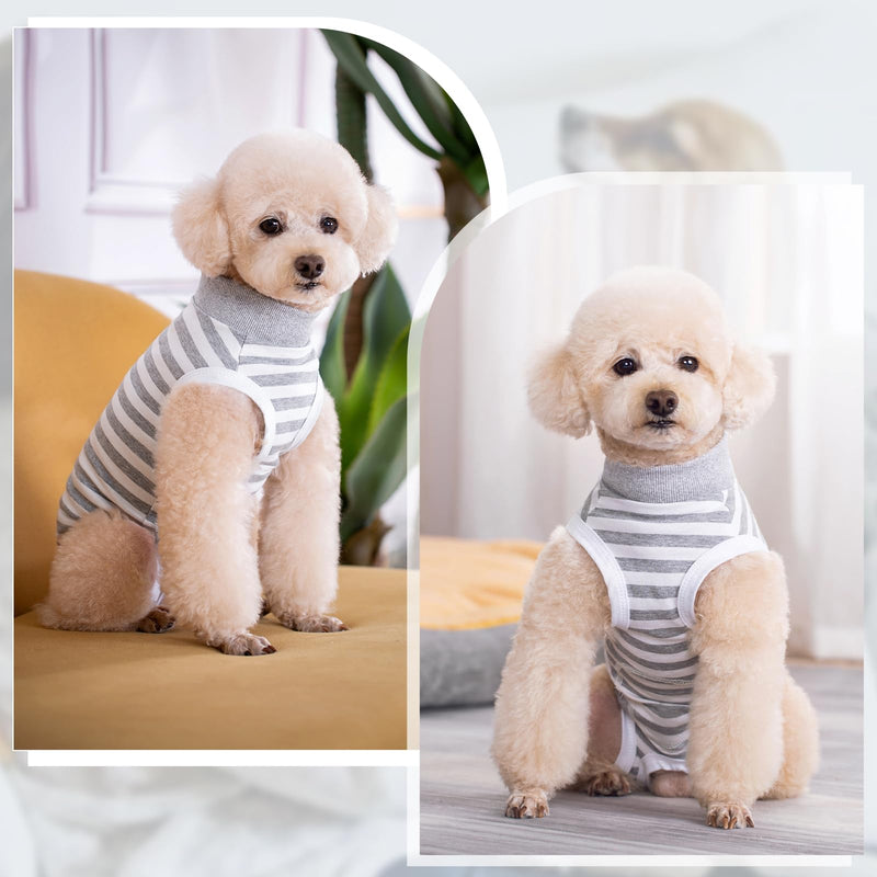 Lyneun Soft dog bodysuit after surgery, dog bodysuit after castration male dogs, breathable dog one-piece recovery suit for hair loss, allergies, anti-licking, wound protection, cone alternative (grey, M) grey - BeesActive Australia