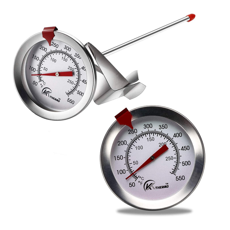 KT THERMO Deep Fry Thermometer with Instant Read,Dial Thermometer,6" Stainless Steel Stem Meat Cooking Thermometer,Best for Turkey,BBQ,Grill 1