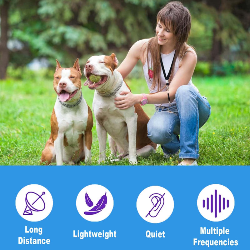 2-Piece Ultrasonic Dog Whistles with Lanyard Whistles to Stop Neighbor Dogs Barking Provides Perfect Barking Control and Effective Memory Training for All Dog Breeds (Pink+Blue) Pink+Blue - BeesActive Australia