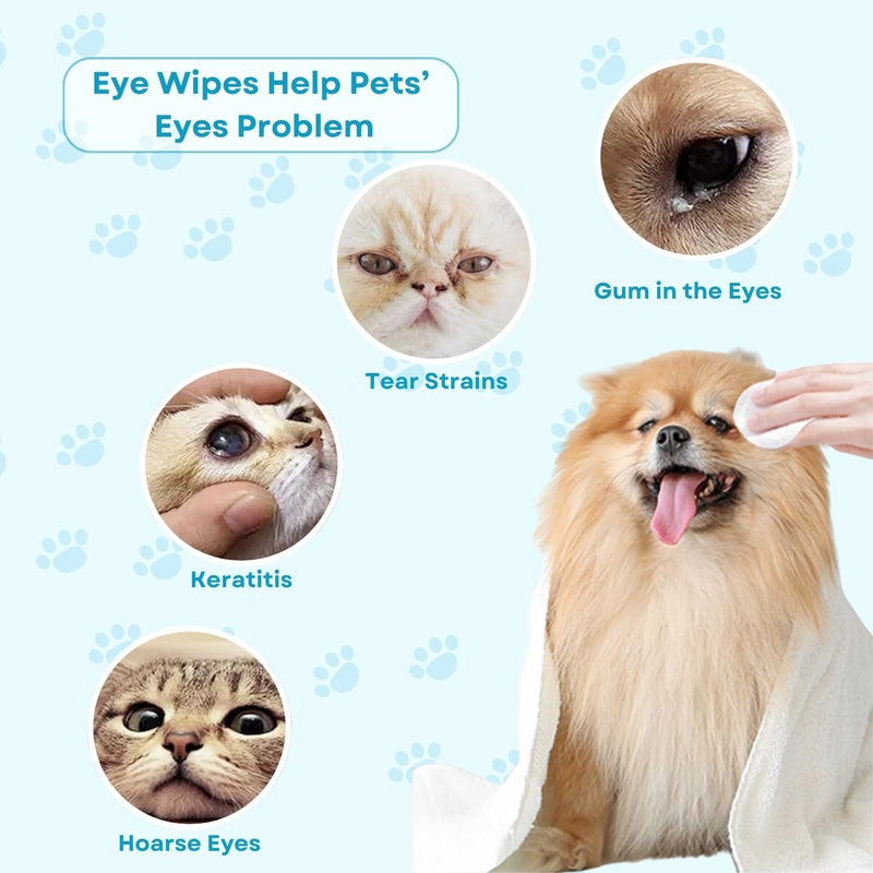 Pet Eye Wipes for Cats and Dogs, Dog Eye Wipes, Eye Wipes for Dogs, Pet Eye Wipes for Remove Tear Stain, Eye Debris, 100 Count - BeesActive Australia
