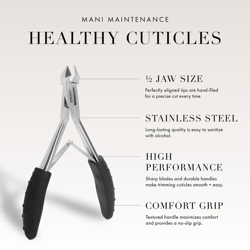 Tweezerman Great Grip Cuticle Nipper (Black/Stainless Steel) - BeesActive Australia