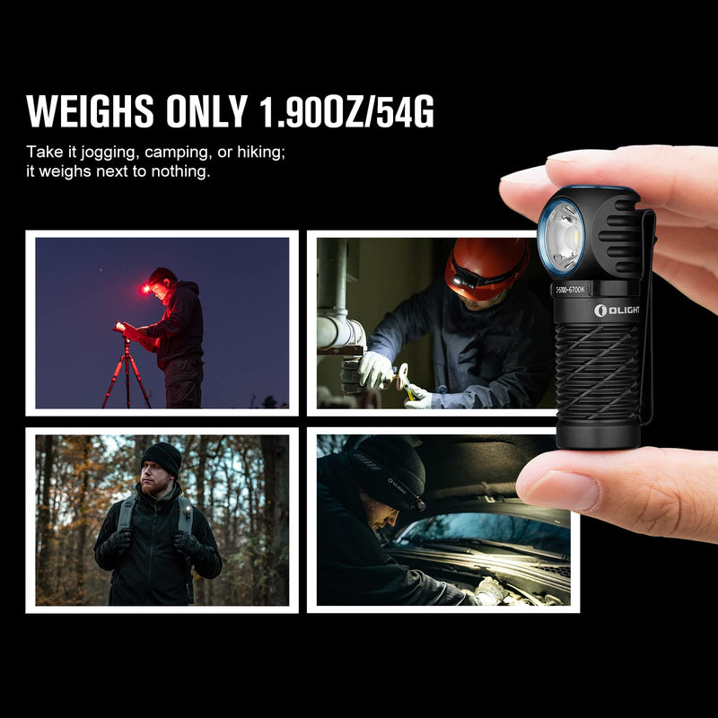 OLIGHT Perun 2 Mini Headlamp 1100 Lumens LED Head Flashlight, Rechargeable Headlight with Red Light Option, Great for Working, Hiking, Camping and Climbing (Black Cool White: 5700~6700K) Black Cool White: 5700K~6700K - BeesActive Australia