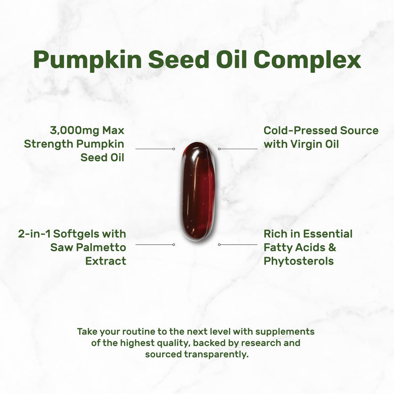 Pumpkin Seed Oil 3,000mg with Saw Palmetto, 240 Softgels ‚Äì Cold Pressed Extract with Virgin Oil ‚Äì Supports Prostate Health & Normal Urinary Frequency ‚Äì DHT Blocker for Hair Growth ‚Äì Non-GMO - BeesActive Australia