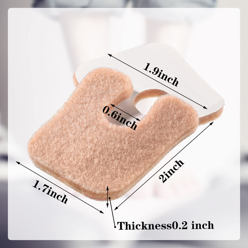 Zonon 48 Pieces U-Shaped Felt Callus Pads Metatarsal Foot Pads for Pain Relief, White, Unisex, Ball of Foot Cushions(Beige) Beige
