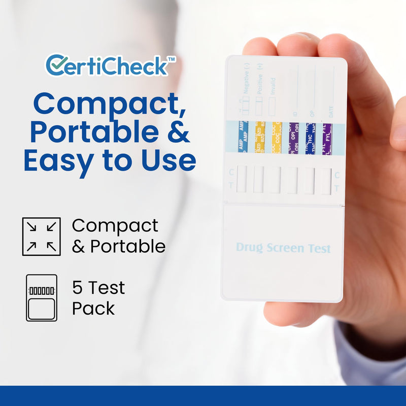 6 Panel Federal Multi-Drug Urine Test Kit, Federal 5 Urine Drug Test with Fentanyl (1 ng/mL), Cocaine, Amphetamines, Opiates, PCP & THC Tests for Home Use, Fast Results Multi-Panel Dip Tests at Home - BeesActive Australia