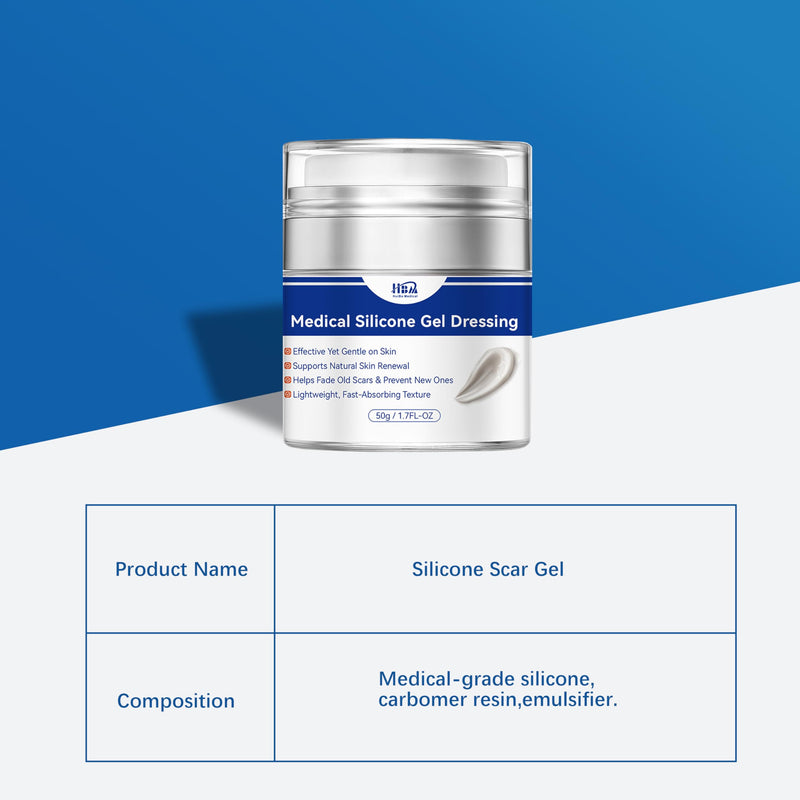 50g Silicone Scar Cream, Advanced Scar Gel for Old & New Scars, Scar Treatment Cream for Surgical Scars, Stretch Mark, Burns & Acne Treatment for Face & Body 50g - BeesActive Australia
