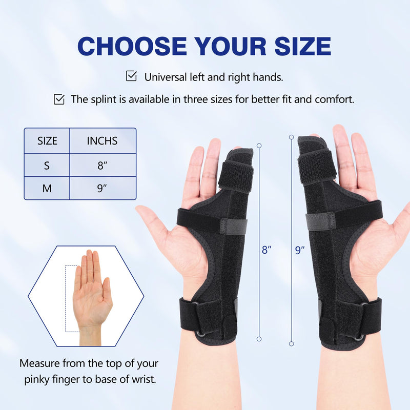 Cozyhealth Boxer Finger Splint Brace, Supports Pinky, Ring, Knuckles - Right or Left Adjustable Metacarpal Hand Brace, Straightening for Trigger Finger, Injury, Fracture, Broken, Tendonitis (8 inch) 8 inch