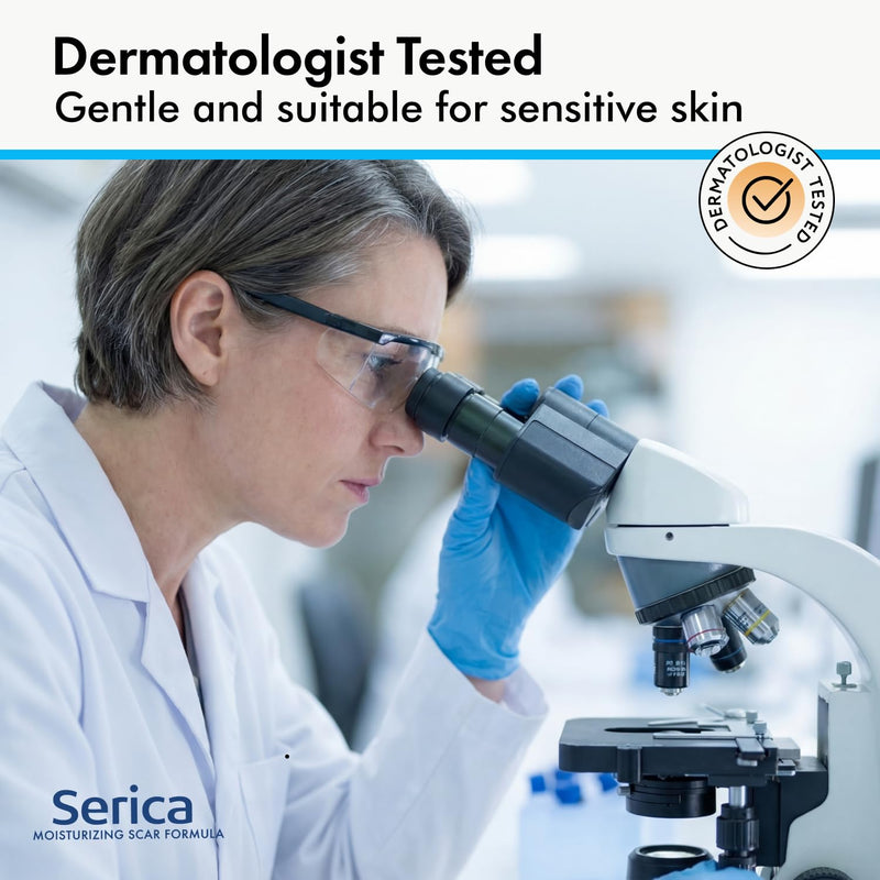 Serica Scar Gel (1oz), Advanced Silicone Formula, Supports Visibly Smoother-Looking Skin After Surgery, Cuts, Burns or Acne, Non-Comedogenic Face-Safe Gel, Helps Reduce Dryness, Quick-Dry
