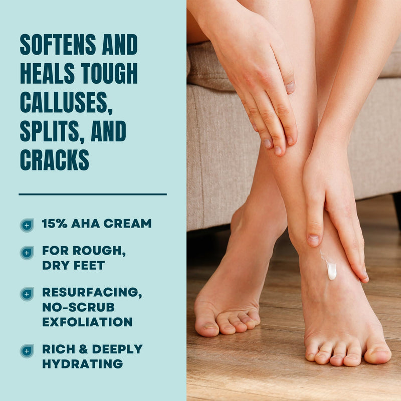 AmLactin Foot Repair Cream - Therapeutic Foot Cream for Dry Cracked Heels and Feet - Callus Softener - No-Scrub Exfoliator and Moisturizer with 15% Lactic Acid AHA - 3 oz (Packaging May Vary) - BeesActive Australia