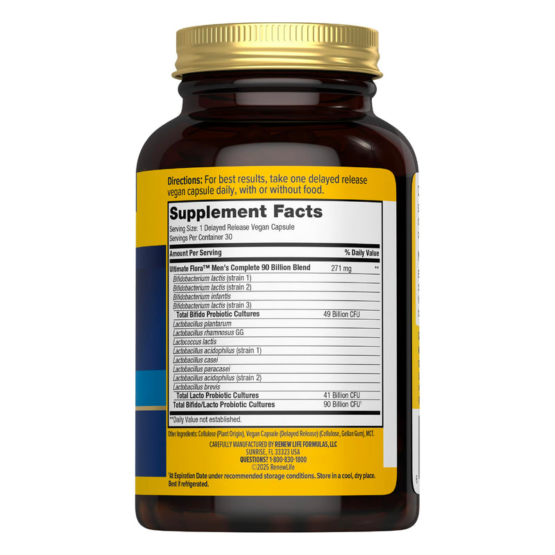 Renew Life Probiotics for Men 90 Billion CFU 30 Count (Pack of 1)