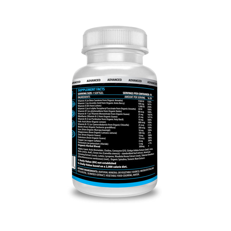 ACTIF Organic Multivitamin for Men Age 30+ with 30 Organic Vitamins and Organic Herbs, Non-GMO, Made in USA, 90 Count