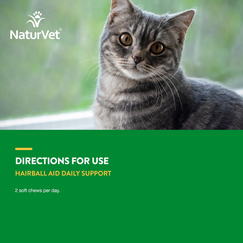 NaturVet – Hairball Aid Supplement for Cats - Plus Pumpkin – Helps Eliminate & Prevent Hairballs – 60 Soft Chews - BeesActive Australia