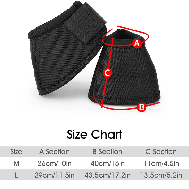 Horse Bell Boots Overreach Bell Boots for Horses Protective Hoof Boots Ballistic Protection 2 Counts (Black, Large) Black - BeesActive Australia