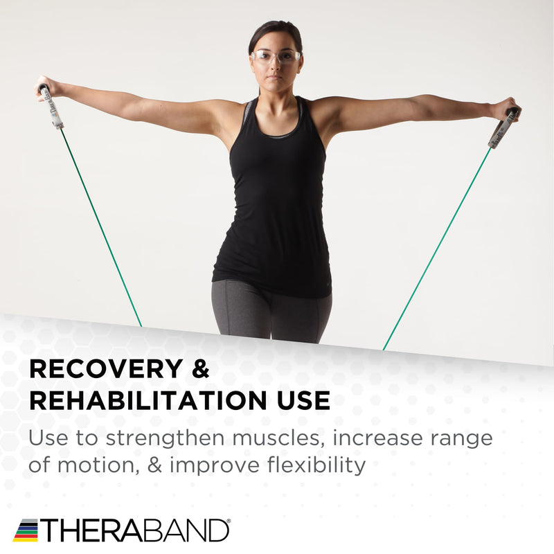 THERABAND Latex Resistance Tubing, Green, Heavy, Level 3, 25 ft Roll, Professional Grade for Upper and Lower Body Workouts, Cut-to-Length, Color-Coded Resistance Levels Level 3 / Heavy - Green 25 Foot - BeesActive Australia