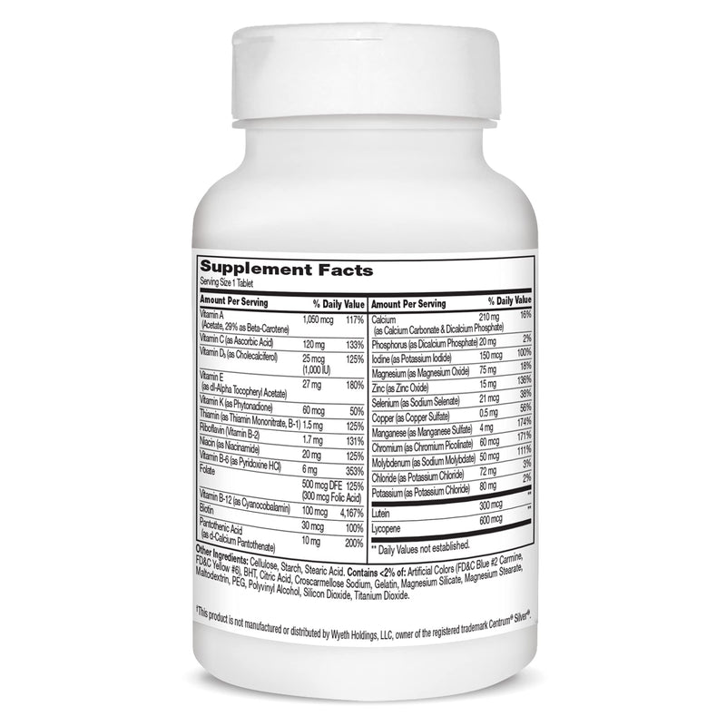 21st Century Sentry Senior Men 50+ Multivitamin Tablets, 100 Count | Complete Daily Multivitamin & Multimineral, Compare VS. Centrum® SILVER Men 50+, Men 50 Plus, Supports Heart 100 Count (Pack of 1)