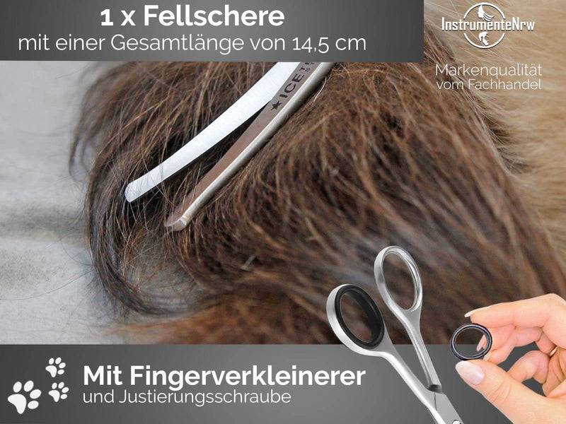 Combination set of curved fur scissors, paw scissors, dog hair scissors, 3 pieces, 11.5 cm - 14.5 cm, 16 cm made of stainless steel - BeesActive Australia