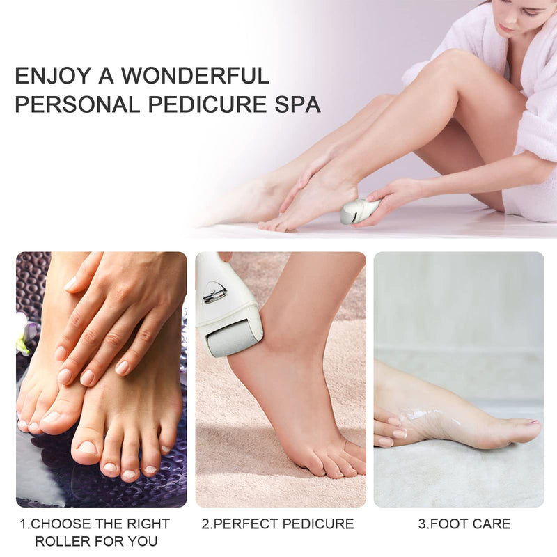Electric Feet Callus Removers Rechargeable,Portable Electronic Foot File Pedicure Tools, Electric Callus Remover Kit,Professional Pedi Feet Care Perfect for Dead,Hard Cracked Dry Skin 001-white - BeesActive Australia