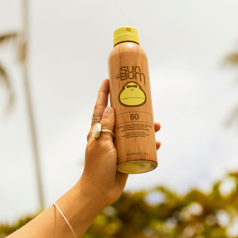 Sun Bum Original SPF 50 Sunscreen Spray |Vegan and Hawaii 104 Reef Act Compliant (Octinoxate & Oxybenzone Free) Broad Spectrum Moisturizing UVA/UVB Sunscreen with Vitamin E | 6 oz 6 Ounce (Pack of 1) - BeesActive Australia